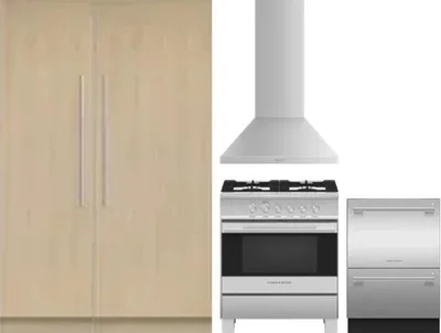 5 Piece Package Includes Refrigerator, Freezer, Range, Hood And Dishwasher
